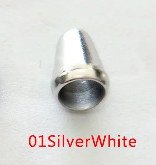 01SilverWhite Meetee 100 шт металлическая пробка пальто с пряжками шнур для шляпы замок Пряжка Сделай Сам пуховик эластичная Регулировка кнопки Шнур Конец аксессуар DS013 - Цвет: 01SilverWhite
