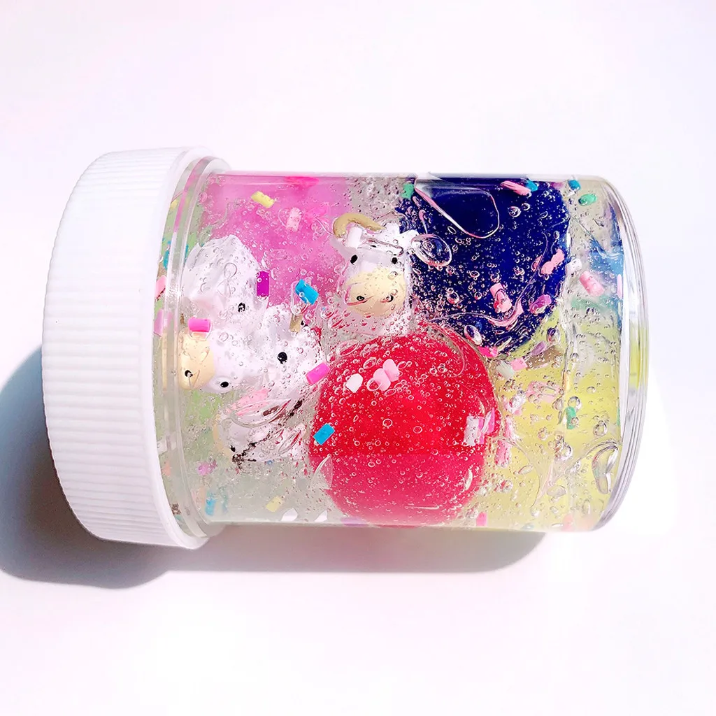 Beautiful Clear Bubblegum Dairy Cow Slime Relief Children Kid Funny Toys Gift Fluffy Slime Crystal Dough #B