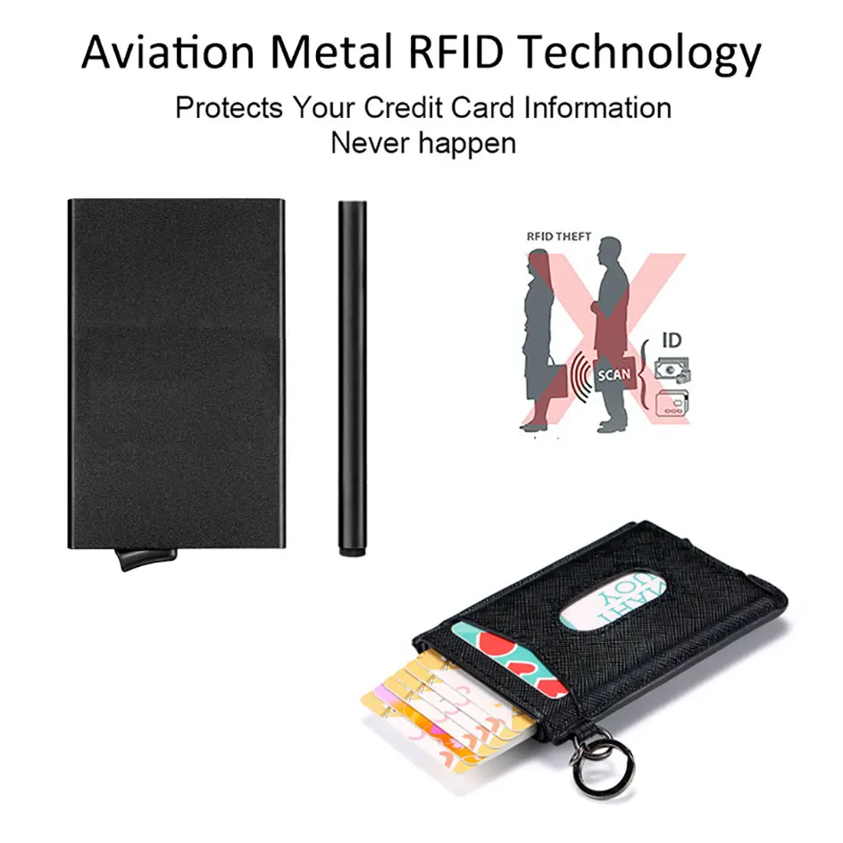 DIENQI RFID визитница мужской кошелек черный тонкий мини-кошелек мужской тонкий маленький кожаный волшебный кошелек деньги кошелек Walet Vallet