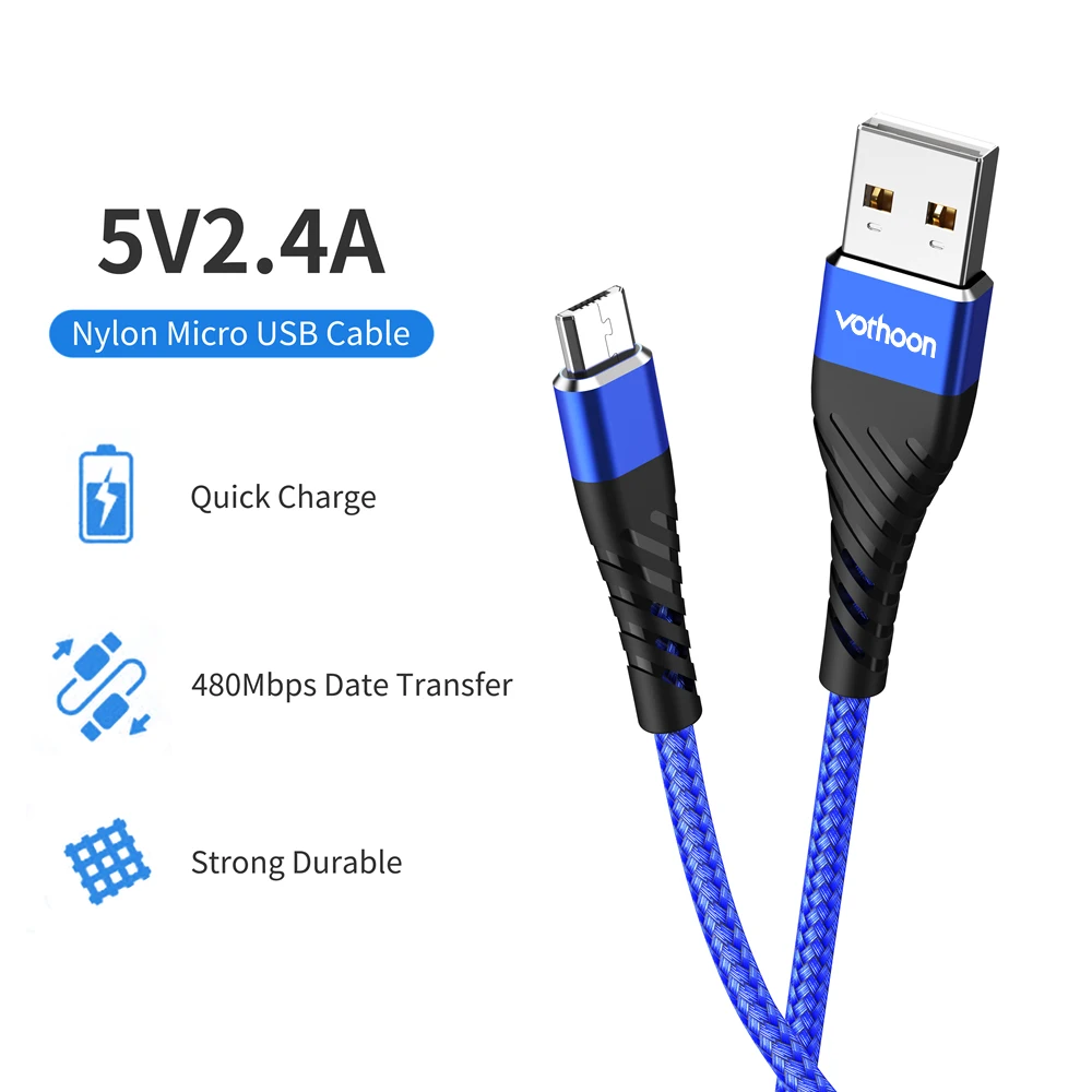 Vothoon микро USB кабель 3A Быстрая зарядка микро данных USB кабель для samsung Xiaomi huawei Android мобильный телефон зарядное устройство кабель Шнур