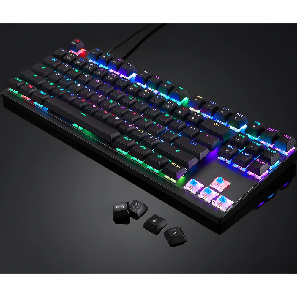 MOTOSPEED CK82 87 Key Mechanical Keyboard RGB Backlit Red Switches Gaming Full Key Anti-ghost For Russian PC Mac Windows Android