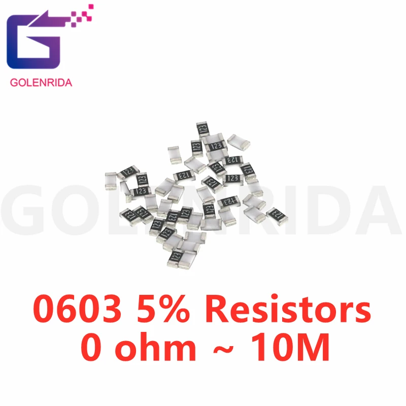100pcs 0603 1/8W 5% chip resistor resistors 0 ohm ~ 10M 0R 1K 4.7K 4K7 10K 100K 1 10 100 220 330 ohm 0R 1R 10R 100R 220R 330R