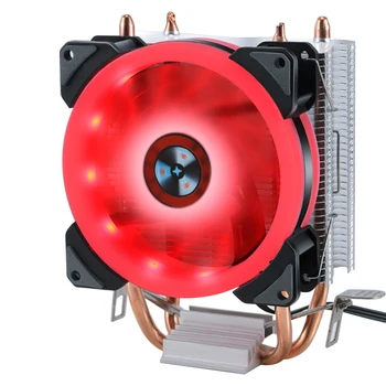 

Durable Night Double Aperture Practical Fins Easy Install Low Noise Computer Heat Dissipation CPU Cooler Fan Dustproof Flashing