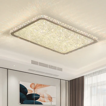 

Modern Crystal Chandeliers Lights Home Lighting Ledlamp Living Room Bedroom Plafonnier Square Led Chandelier Lampadari Fixtures