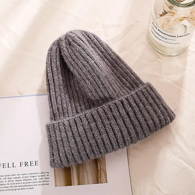 COKK новые модные вязаные шапки для женщин осень зима мягкие мужские Skullies Beanie трикотажные Gorras сплошной цвет хип-хоп шапка для мальчиков и девочек - Цвет: dark gray