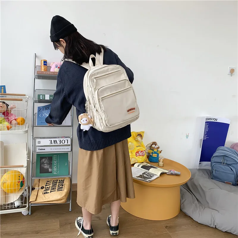 Kawaii Nylon Pastel Large College Backpack - Limited Edition