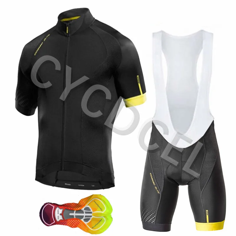 cycling set 3 Mavic, новинка, комплект из Джерси для велоспорта, мужские летние топы с коротким рукавом, дышащая одежда для велоспорта, 16D, гелевые шорты с нагрудником, спортивная одежда - Цвет: cycling set 3