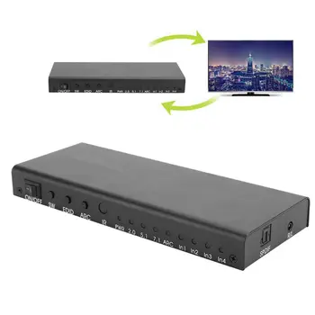 

4x1 4K HDMI 2.0 Switcher IR Remote Control Audio Splitter Adapter Black 24bit/192KHz DAC chip ARC audio Splitter (US 100-240V)
