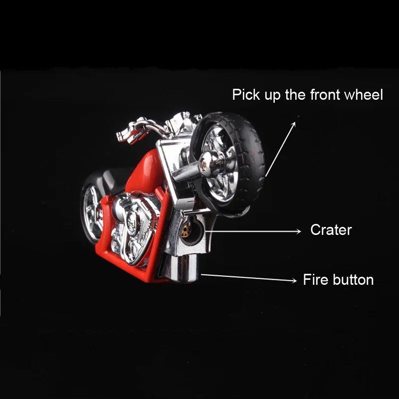 Газовые зажигалки с бутаном с огнями мотоцикл формы прикуривателя портативный Ветрозащитный креативные зажигалки гаджеты для мужчин
