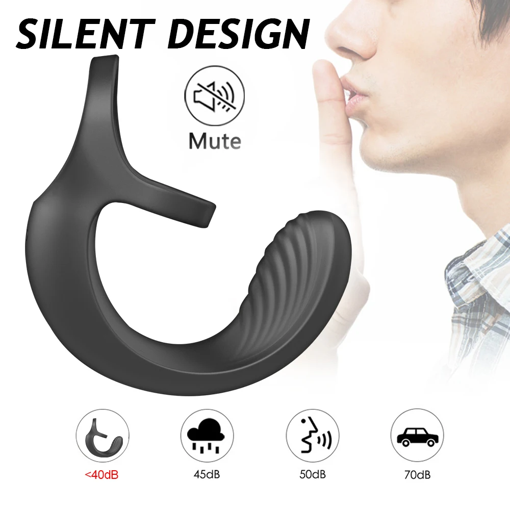 10 Modes Vibrating Penis Massager Ring Dildo Sex Toys for Men Scrotum Massager Male Chastity Cage Testicle Bondage Vibrators (12)