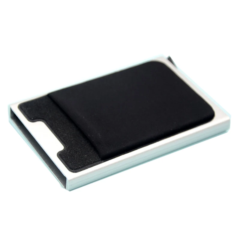 Gemeer Aluminum Wallet With Elasticity Back Pouch ID Credit Card Holder RFID Mini Slim Wallet Automatic Pop up Credit Card Case - Цвет: silver B