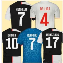 juve Футбольная Футболка BUFFON Dybala DE LIGT Ramsey Emre Can Ronaldo Mandzukic Kean Футбольная Футболка для взрослых 19/20 juve