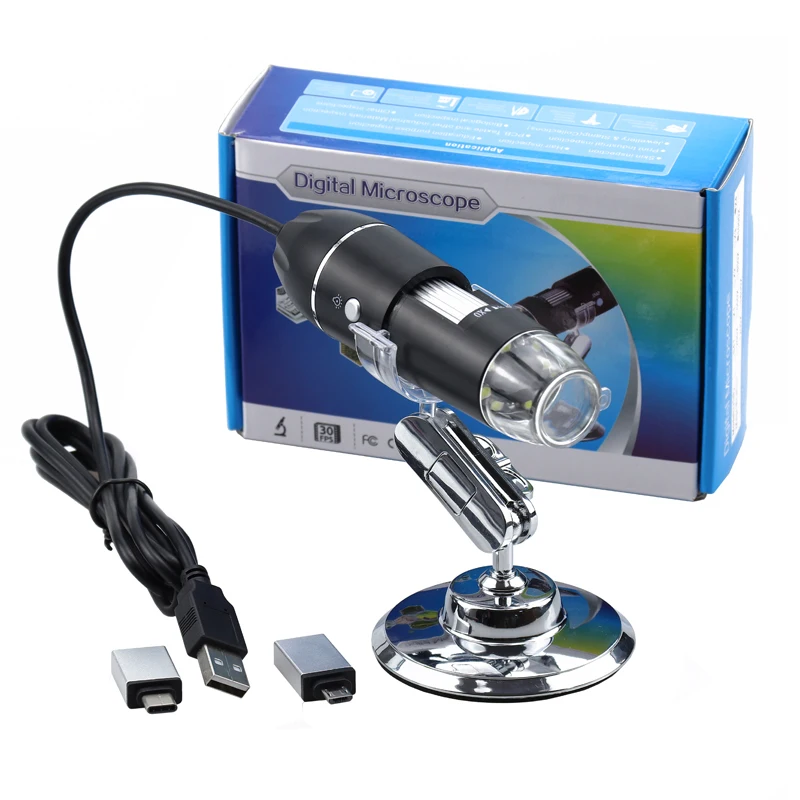USB микроскоп 500x 1000x 1600x совместимый с USB/type C/Micro USB Биологический микроскоп 8 светодиодный цифровой USB микроскоп для подарка