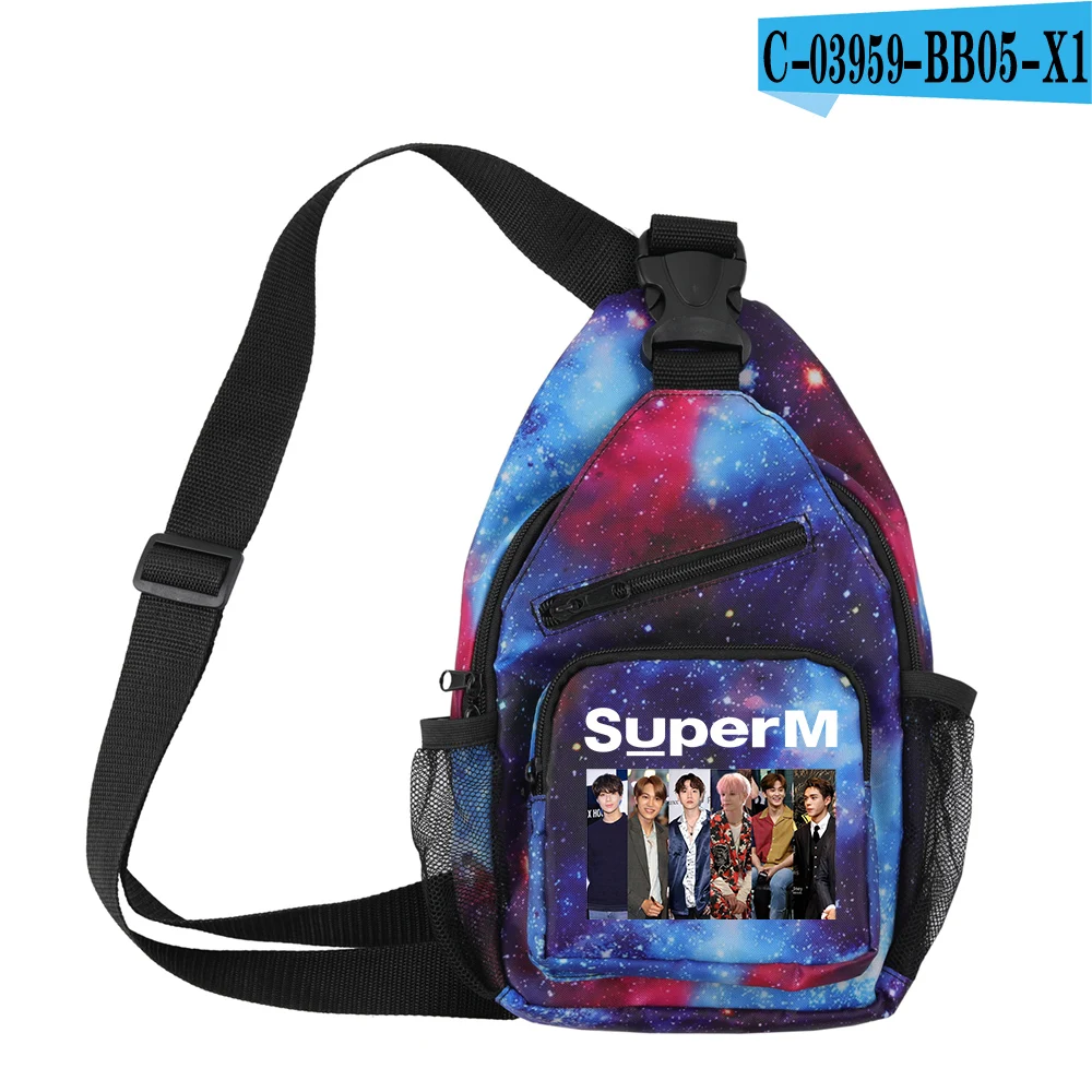 SuperM Kpop Мода Harajuku с логотипом Cool Поясные сумки свежий воздух, на молнии, с поперечными ремешками с открытыми плечами карман стиль небольшой Idol Чехол для мобильного телефона - Цвет: BB05