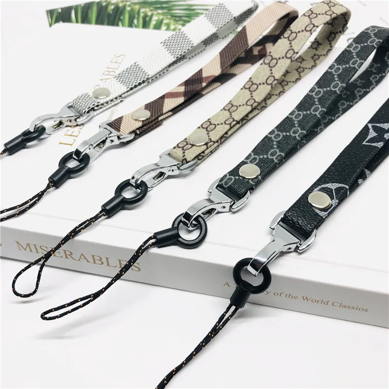 Top Quality leather short Mobile Phone Straps Hand Strap Lanyards for keys ID Card Gym USB badge holder DIY Hang Rope For iphone
