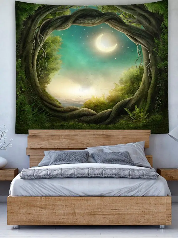 150x200 см настенный гобелен для дома, многофункциональный гобелен с принтом леса для украшения дома, гостиной
