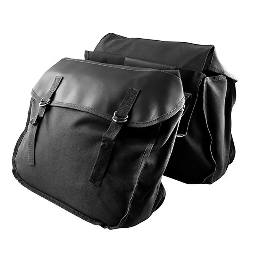 Universal Motorcycle Pannier Side Saddle Bag Tools Luggage Canvas Storage Pouch for harley honda yamaha suzuki sportster xl 883 pu crocodile leather style saddle bag motorcycle luggage eagle side saddle bag