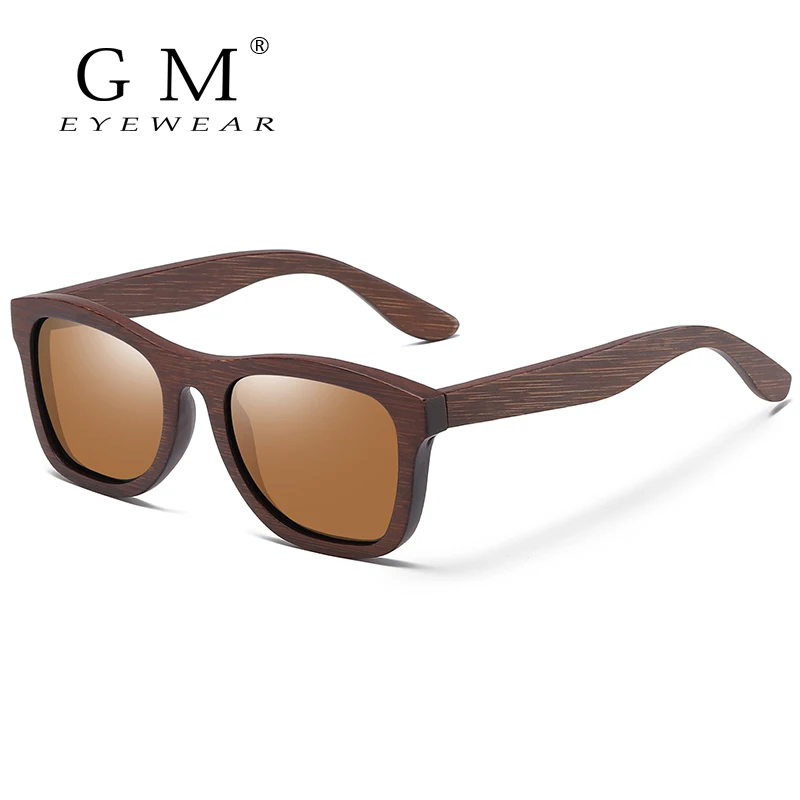 GM Retro Bambus-Holz Polarisierte Sonnenbrille für Damen und Herren Markendesigner Sonnenbrille Sportbrille Sonnenbrille mit Kartonverpackung 1610