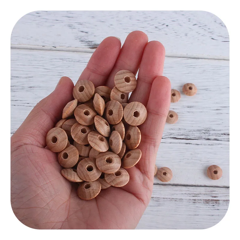 Abacus-Beads Clips Pacifier Wood-Bead Beech Natural Nursing for DIY 50/100pcs