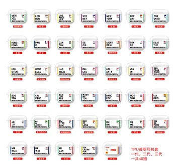 

Cute travel air tickets Flight case for airpods pro case Wireless bluetooth headset silicone soft for air pod pro 3 cover city