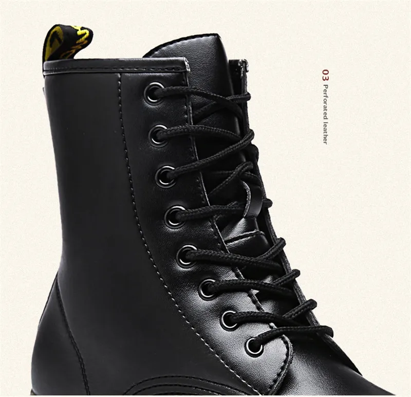 Зимние ботинки в военном стиле; мужская повседневная обувь; кожаные водонепроницаемые рабочие ботинки на шнуровке; мужские тактические ботинки; армейские ботинки; Цвет Черный; PUTILER