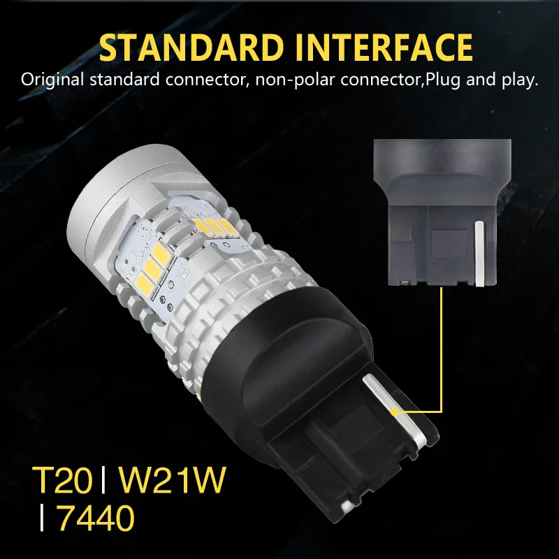 Cветодиодсветодиодный лампы NAO T20 7440 красные W21W для авто тормозной сигнал поворот