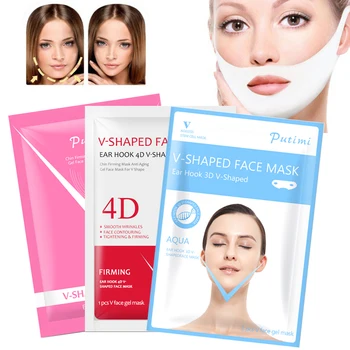 

PUTIMI Women Lift Up V Face Masks Lifting Slimming Chin Cheek Smooth Wrinkles V Shape Thin Face Neck Peel-off Masks Skin Care