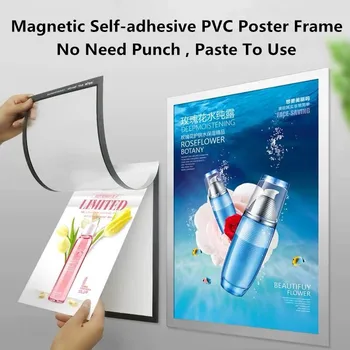 

Double Side Display A3 Glass Use Magnetic Self-adhesive PVC Poster Frame Certificate Documents Paper Picture P frame 5 packs