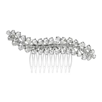 

Bridal Wedding Hair Headdress Bride Comb Silver Color Women Rhinestone Crystals Hair Combs FS67
