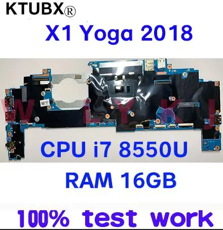 Материнская плата для ноутбука Lenovo ThinkPad X1 Yoga 3rd LRV3 17800-1 CPU:I7 8650U 16G 100% рабочий |