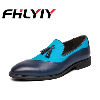 

New Big Size Mens Loafers Tassel Casual Leather Shoes Business Brogue Men Dress Shoes Driving Flats Breathable Wedding Shoes