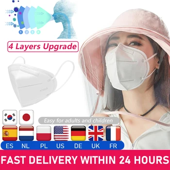 

5pcs Reusable KN95 Masks In Stock Anti-fog Dust-proof Breathable Face Masks Reuses 95% Filtration Respirator Masks