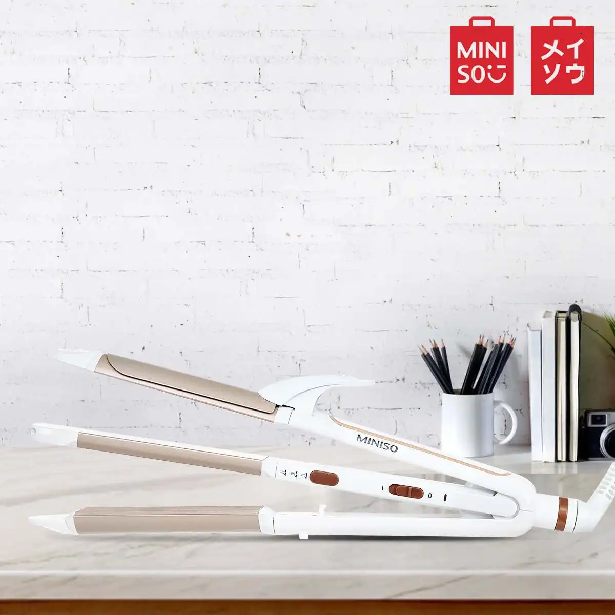 MINISO 3 в 1 выпрямитель для волос щипцы для завивки кукурузы PTC нагревательные элементы женские Инструменты для укладки