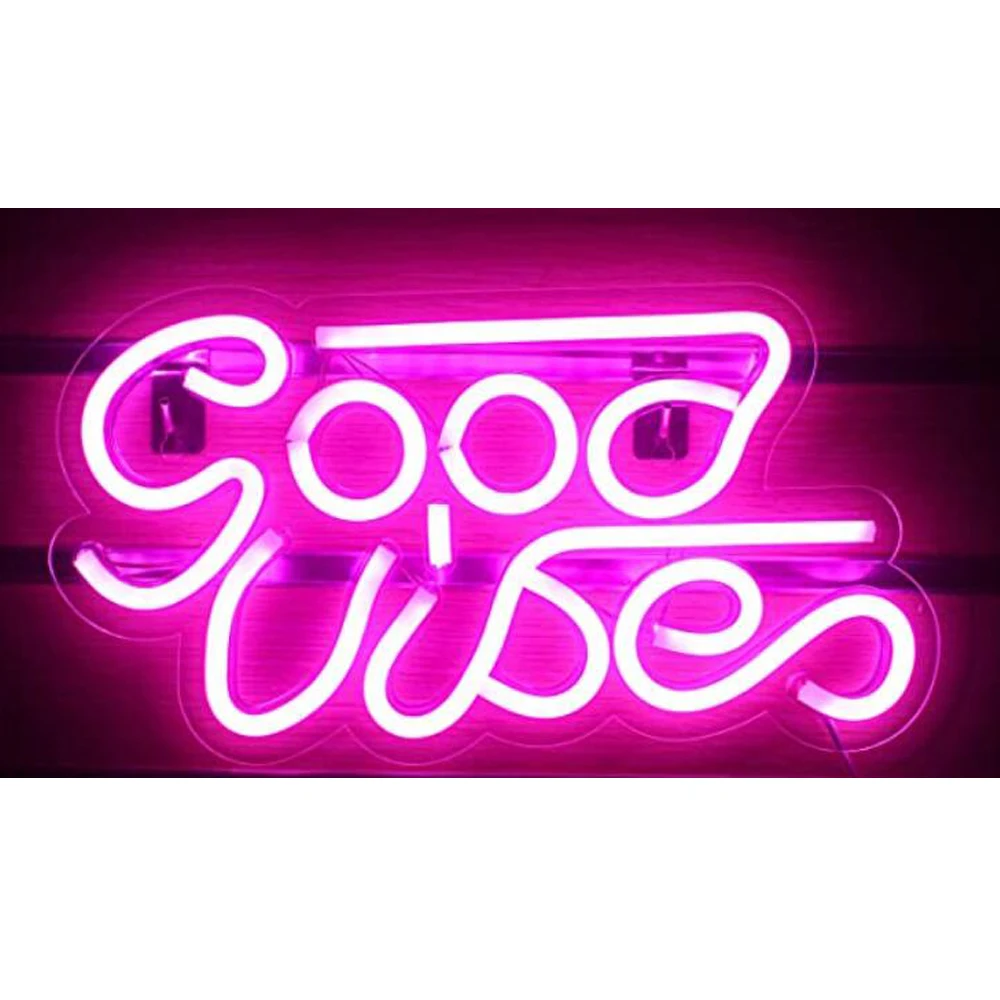 Good Vibes Neon Sign Custom Handmade Real Glass Tube Bar Store Party Home Aesthetic Room Decor Display Light 14&quotX 8&quot | Лампы и