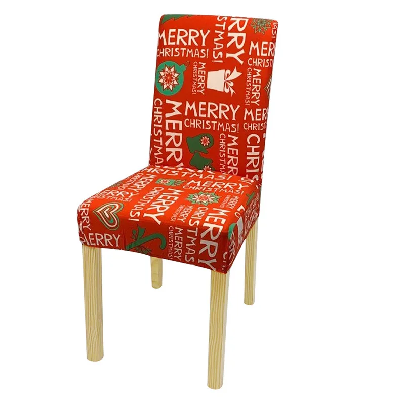 Рождественские декоративные чехлы для стульев, кухонные стулья из спандекса, гостиничные банкетные свадебные чехлы для стульев с рисунком оленя в офисе - Цвет: YTYH-SD2