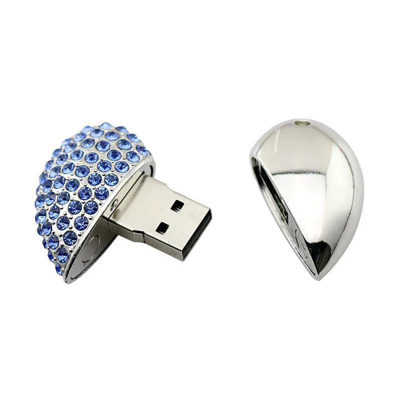  USB 3.0 Crystal Diamond Love Heart Usb Flash Drive Memory Stick Hearts Necklace Pendrive 4GB 8GB 16