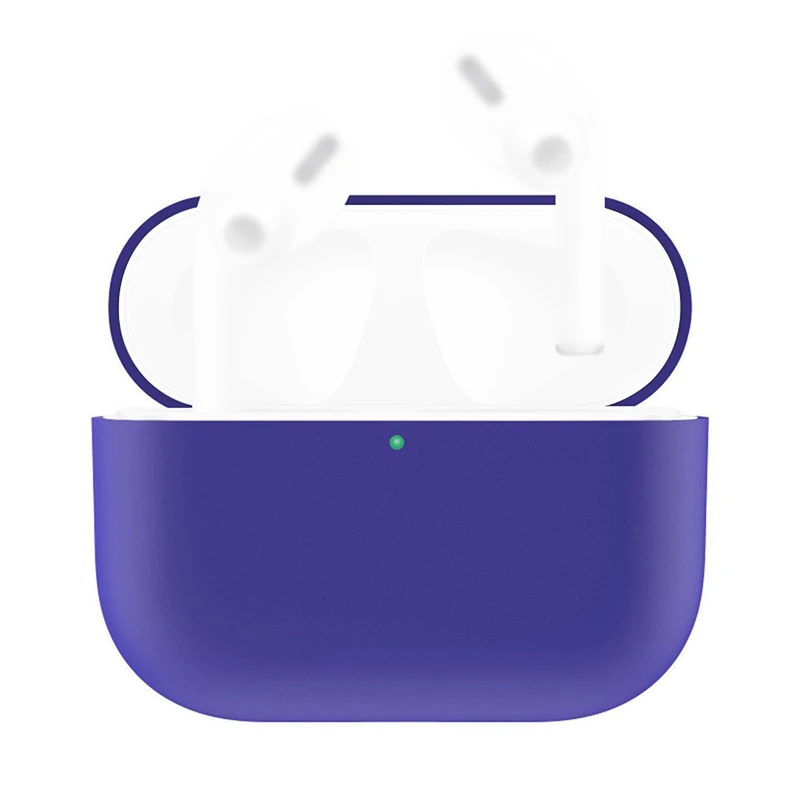 Beautiful solid color earphone case For AirPods Pro 2019 Wireless Charging Case Silicone Protective Cover Skin 1102#B