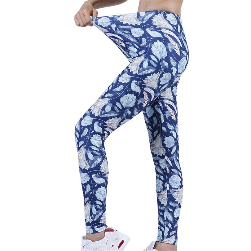 VISNXGI Women Workout Leggings Push Up Fitness High Waist Flower Print Pattern Summer Spring Autumn Pants Ankle-Length Bottom workout leggings Leggings