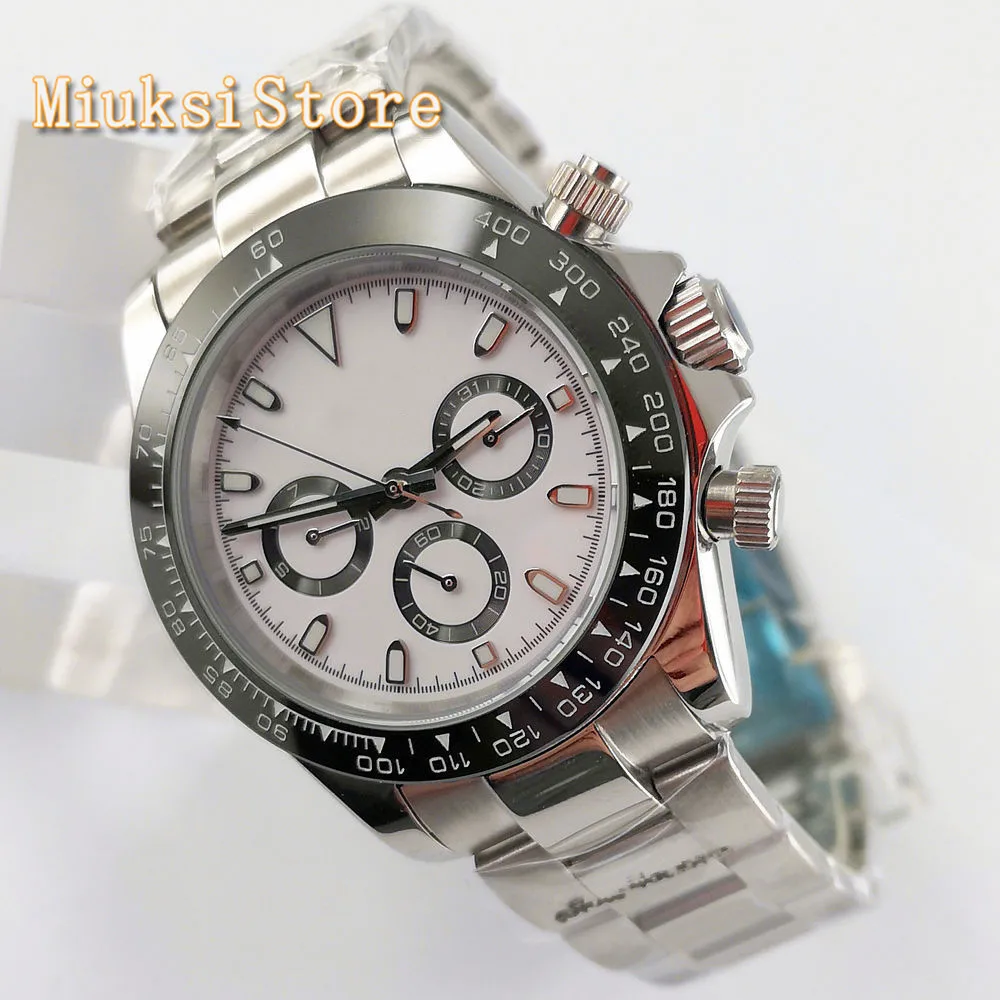 

39mm bliger Luminous white dial date week indicator waterproof automatic mens mechanical watches fashion gift