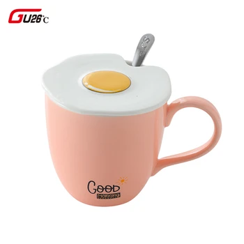

Ceramic Cute Egg Mugs With Spoon Coffee Tea Milk Animal Cups With Handle 425ml Omelette Lid Drinkware Novelty Chritmas Gifts