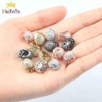 

3pcs/lot CZ Spacer Beads Helmets Brass Micro Pave Cubic Zirconia Beads For Jewelry Making DIY Bracelet Charm Accessories 10*10mm
