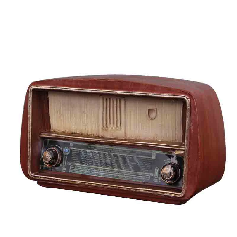 Vintage Nostalgic Radio Model Metal Figurine Iron Retro Photo Props Bar Window Home Decoration Accessories Morden Birthday Gift