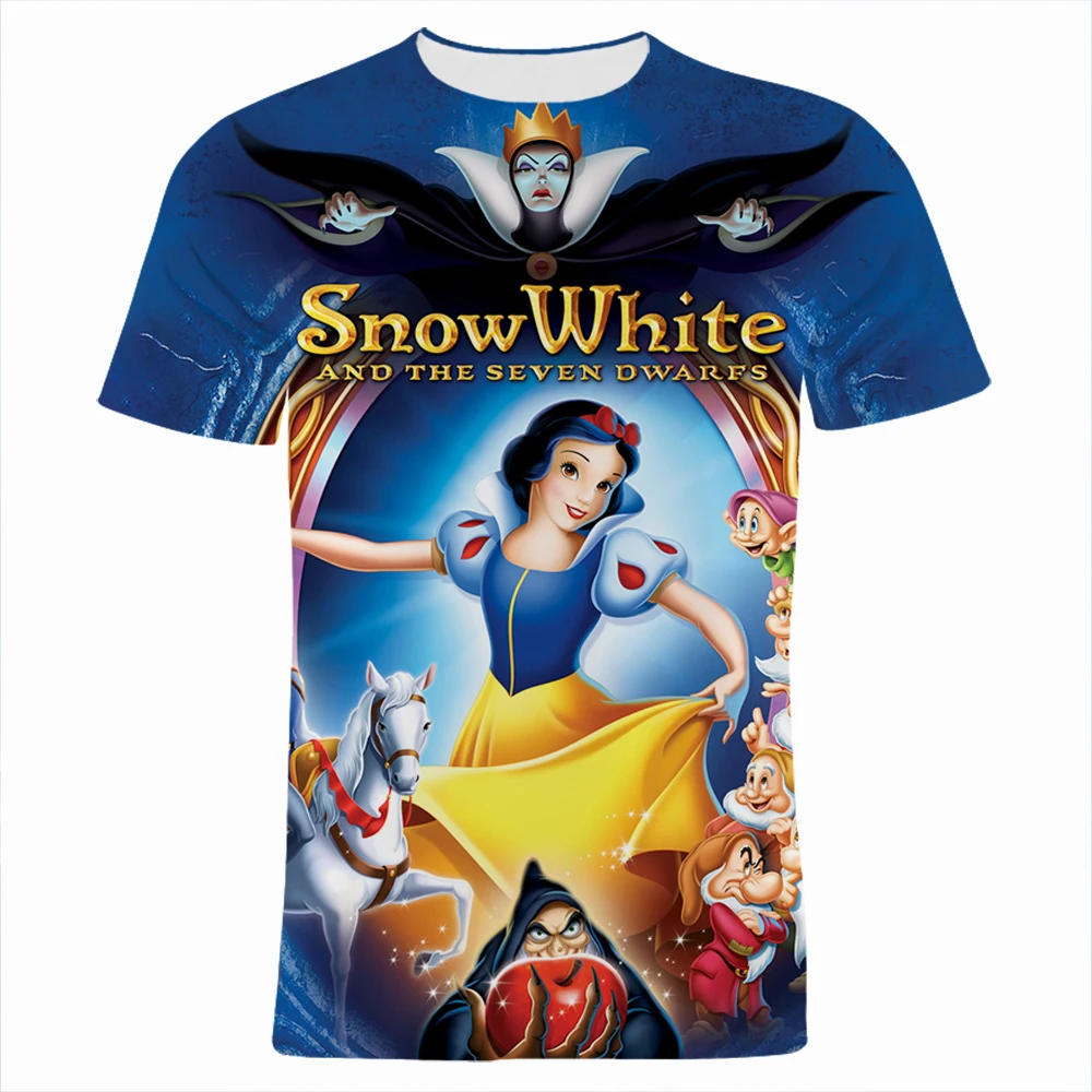 Snow White and the Seven Dwafts T-shirt Kids Boy Girl Anime Clothes 3D Print Summer Causal Men's t shirt Fashion Women Short Tee | Мужская