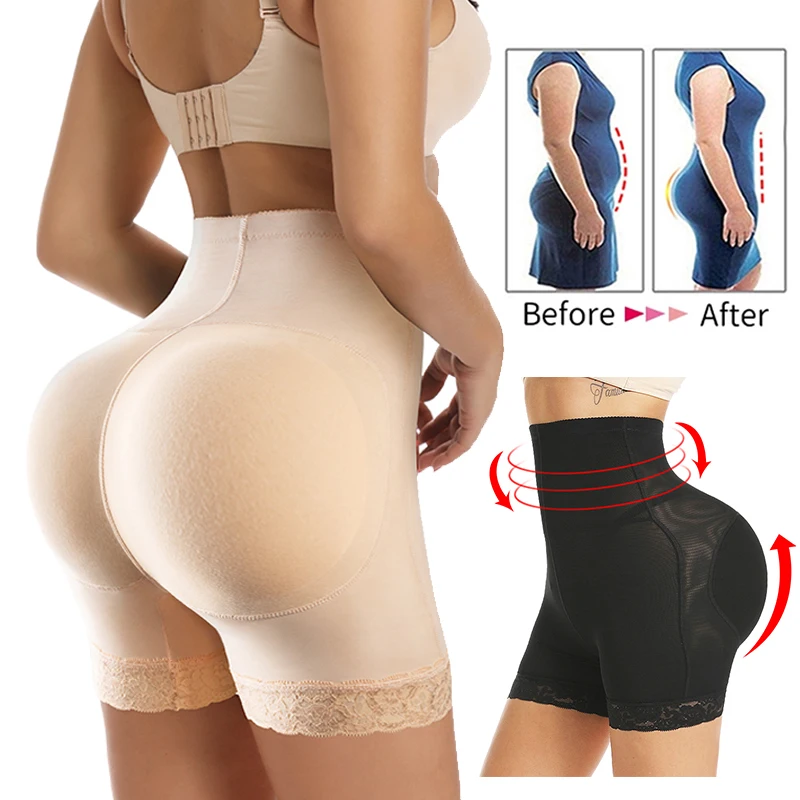 Womens Butt and Hip Enhancer Booty Padded Underwear Panties Body Shaper  Seamless Butt Lifter Panty Boyshorts Shapewear