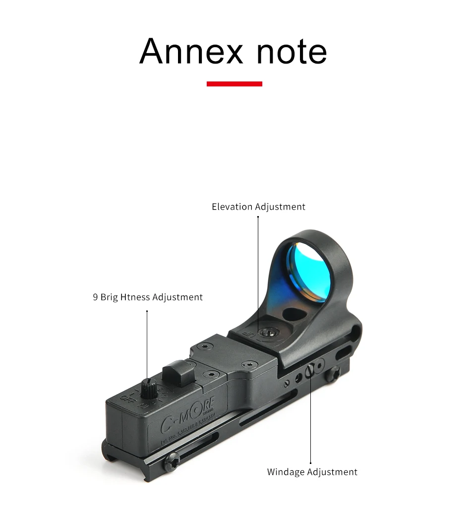 Тактический Красный точечный прицел EX 182 Element SeeMore Railway Reflex Sight C-MORE с красным и зеленым освещением для страйкбола