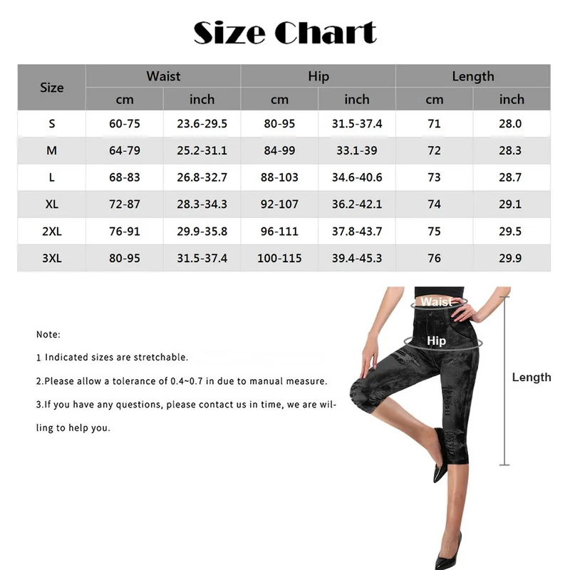 brown leggings Sexy Faux Jeans Leggings Women Stretch Printed Short Leggins Plus Size Calf-Length Pants Summer Breeches High Waist Jeggings maternity leggings