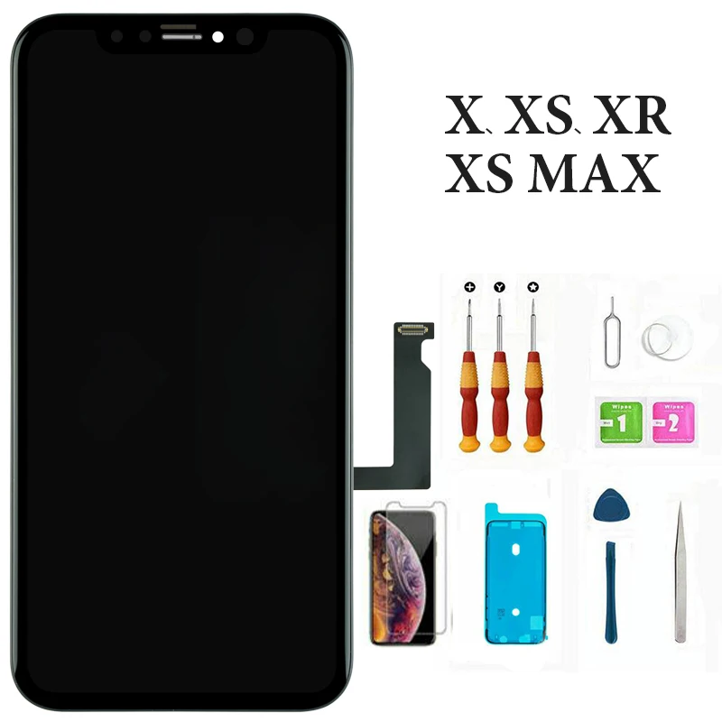 TOP Quality OLED Display For iphone XsMax XR LCD Screen Digitizer with Touch Screen Black For iphone X Xs Display