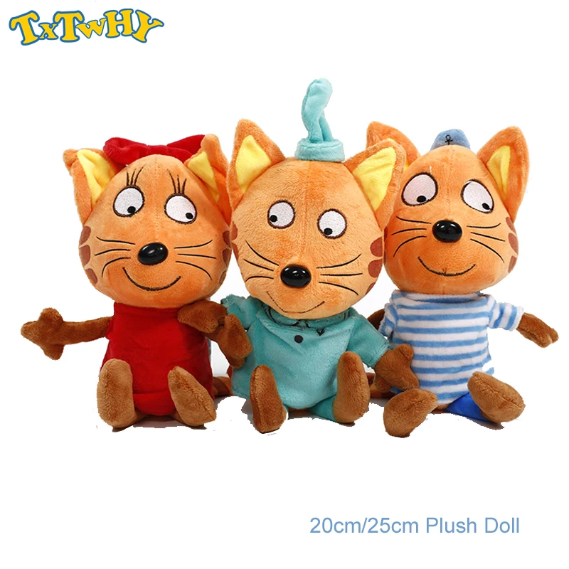 

Three Little Kittens plush doll Toys Russian Cartoon Anime Mini Happy Cats TpnkoTa Doll Christmas Gift set Toy For Children