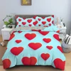 Love Pattern 3D Bedding Set Luxury Duvet Cover Sets Heart Black White Pillowcase Bed Linen Bed Room Kids Twin Queen King Size 2