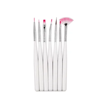 

7pcs/set Nail Painting Brushes UV Gel Acrylic Nail Art Brush Manicure Brush Pen Dotting Painting White Nail Brush Set